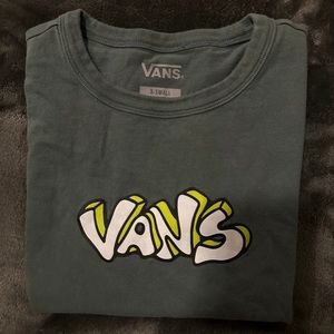 Olive Green Vans Crop Top T-Shirt XS